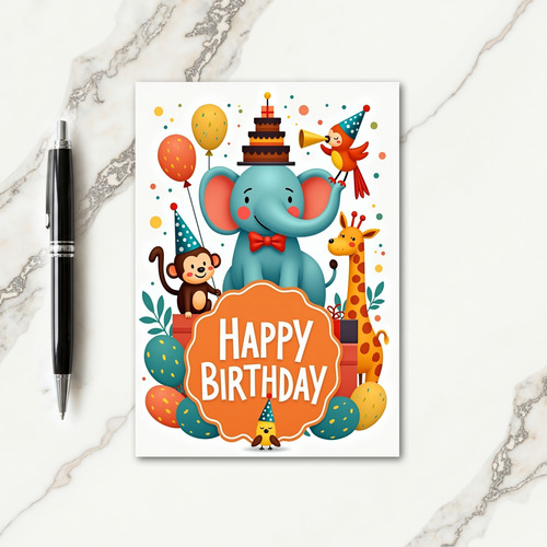 Elephant Birthday Art Card