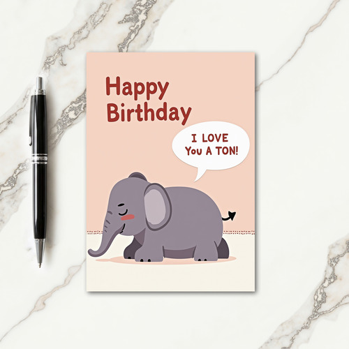 Elephant Birthday Wish Card