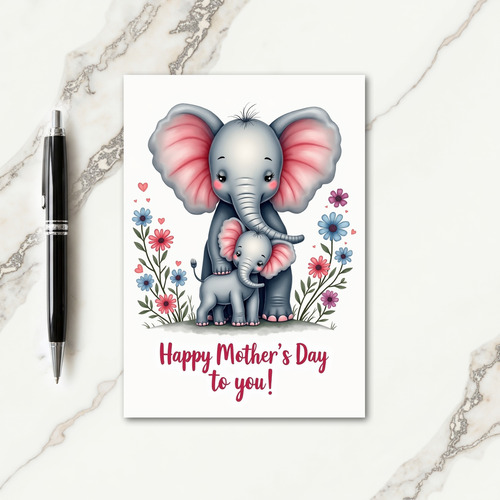 Elephant Family Love Card