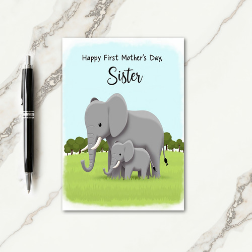 Elephant Family Mothers Day Card