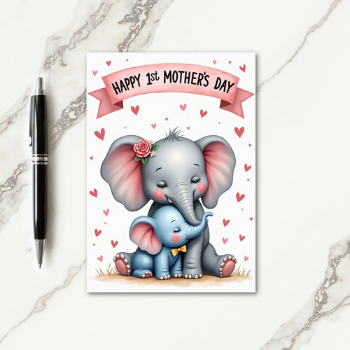 Elephant First Mothers Day Card