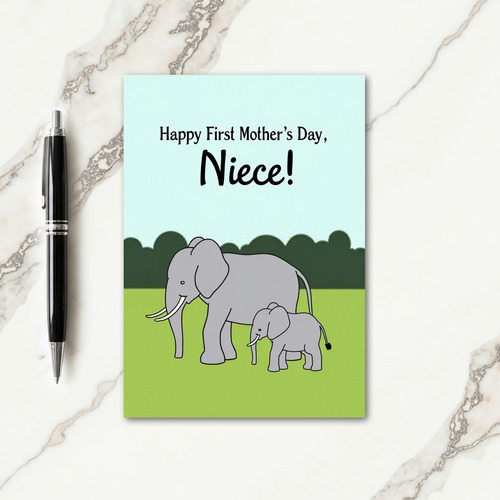 Elephant First Mothers Day Niece Card