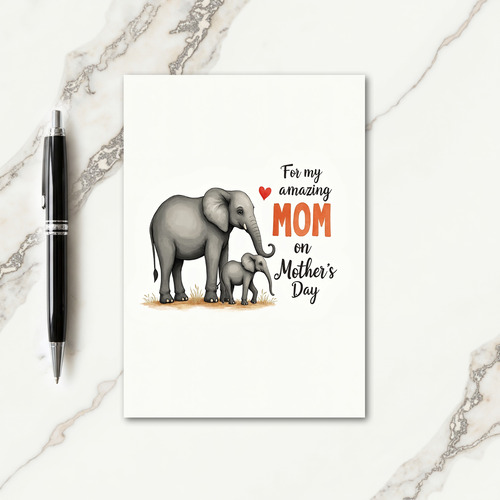 Elephant Mom Mothers Day Card