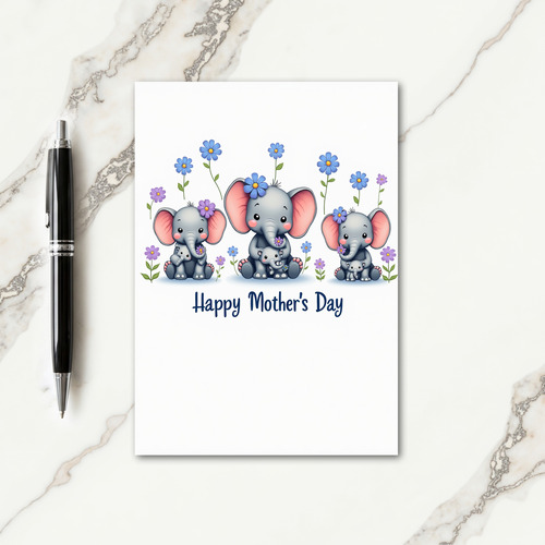 Elephant Mother Love Art Card