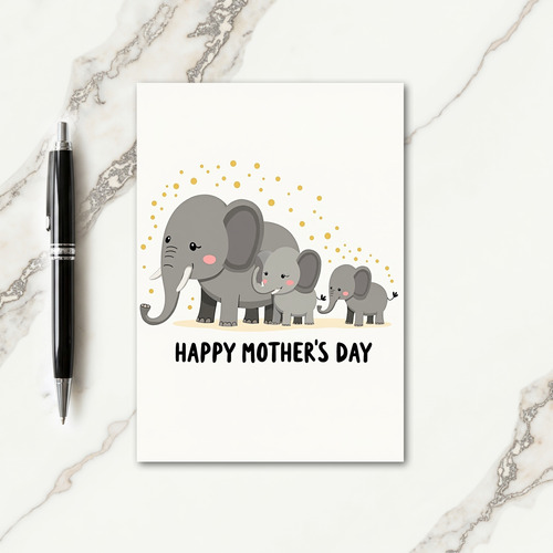 Elephant Mothers Day Family Card
