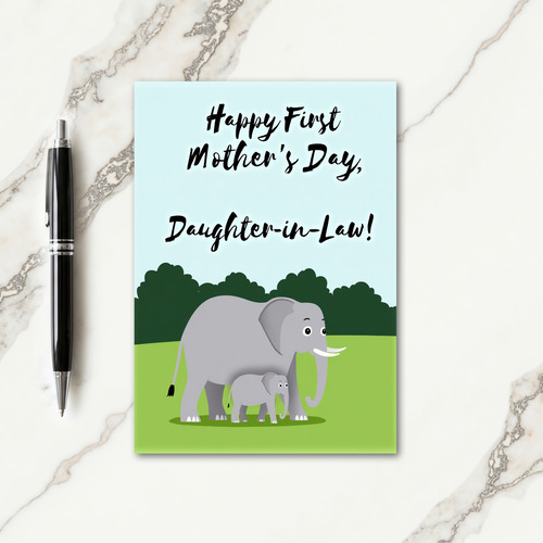 Elephant Mothers Day Scene Card