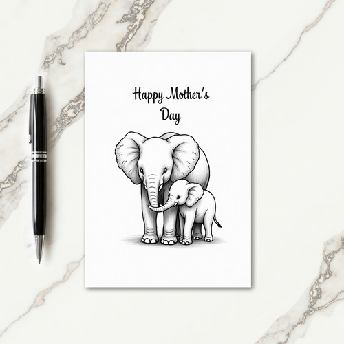Elephant Mothers Day Sketch Card