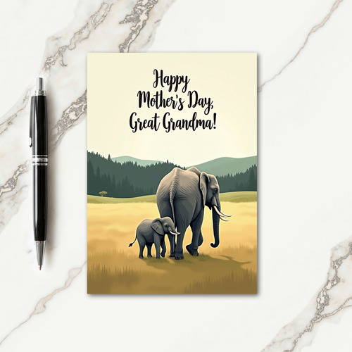 Elephant Mothers Day Tribute Card
