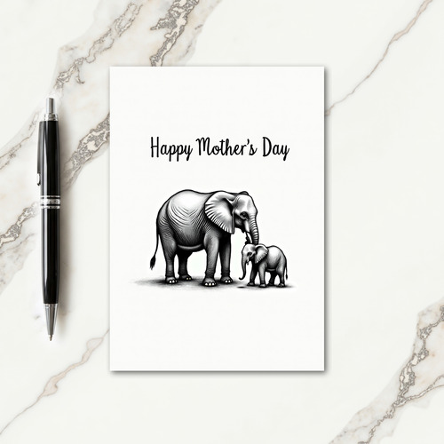 Elephant Mothers Love Day Card