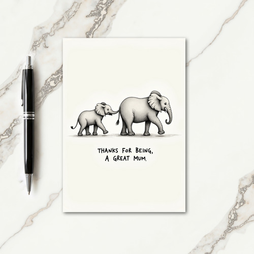 Elephant Mums Love Day Card