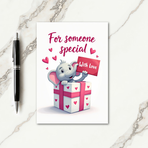 Elephant With Love Card