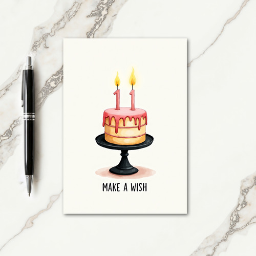 Eleven Cake Birthday Card