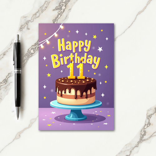 Eleven Candle Birthday Card