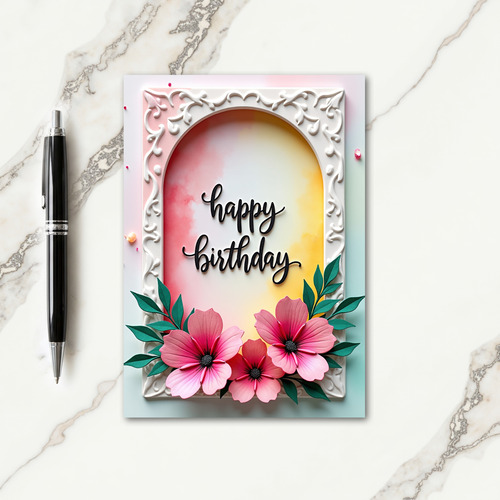 Embossed Arch Birthday Card