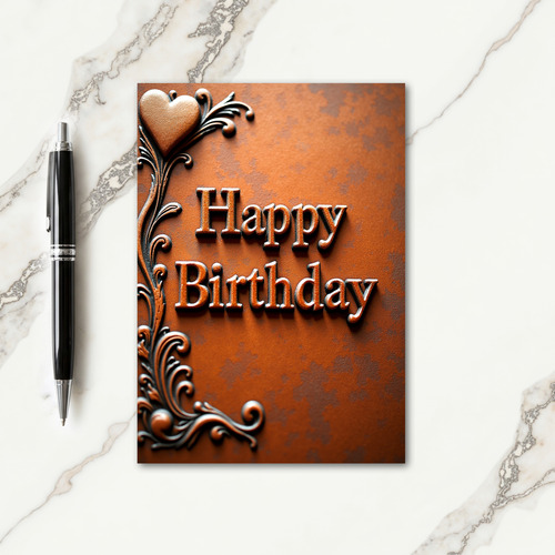 Embossed Metallic Birthday Card