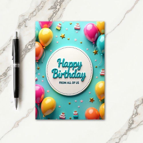 Embossed Script Birthday Card