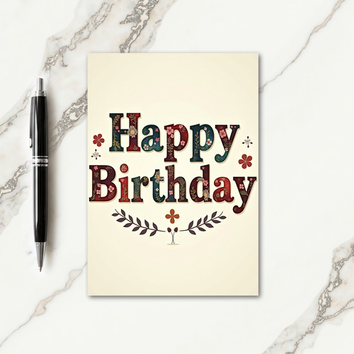 Embroidered Birthday Card