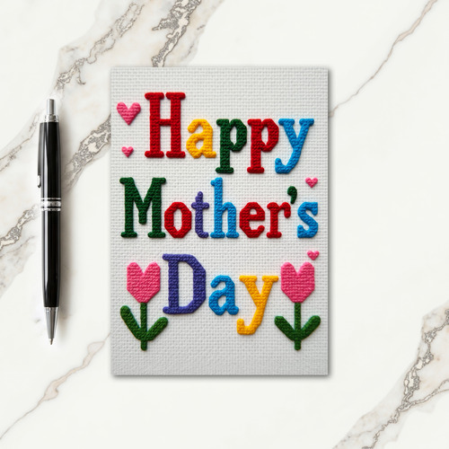 Embroidered Mothers Day Card
