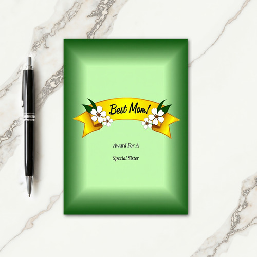 Emerald Best Mom Script Card