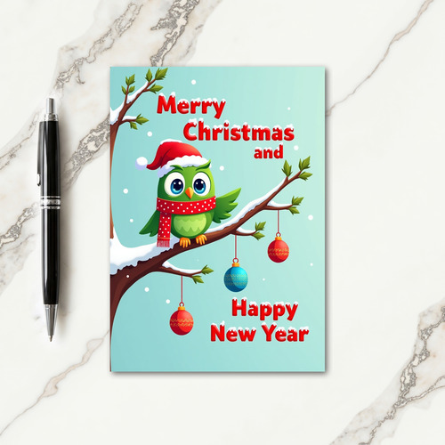 Emerald Bird Art Christmas Card thumbnail