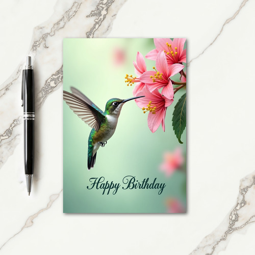 Emerald Bird Birthday Card