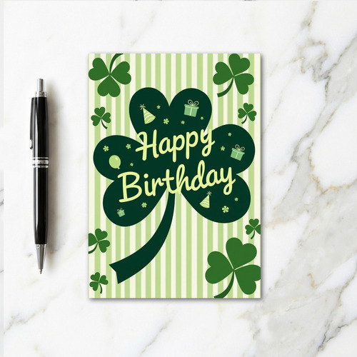 Emerald Birthday Shamrock Card