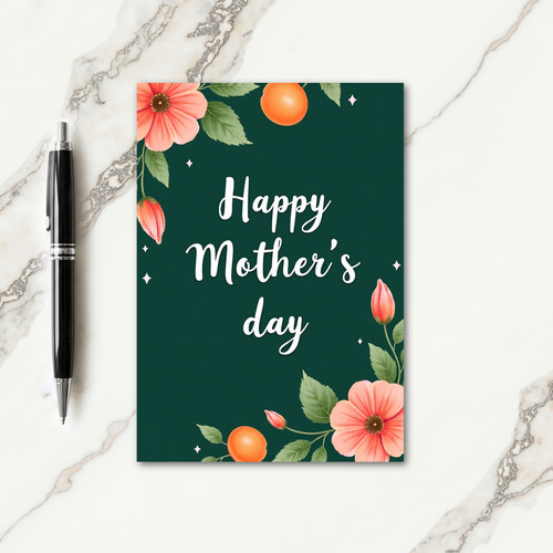 Emerald Bloom Mothers Day Card