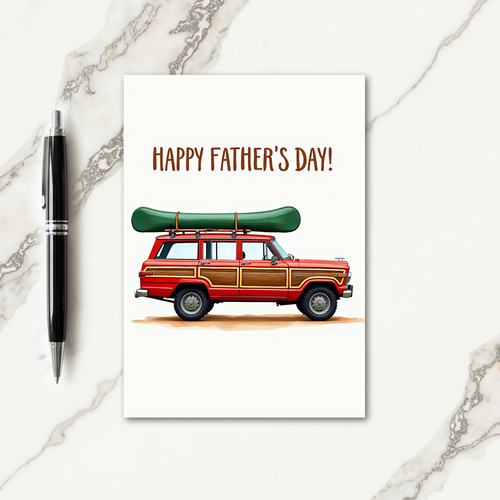 Emerald Canoe Fathers Day Card