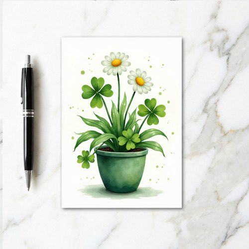 Emerald Clover Floral Art Card