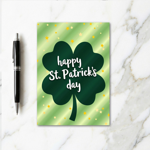 Emerald Clover Glitter Texture Card