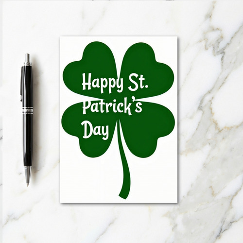 Emerald Clover Message Card