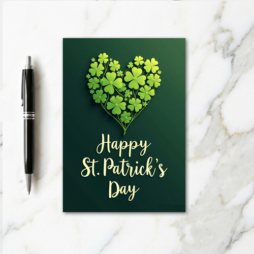 Emerald Clover Texture St Patricks Card