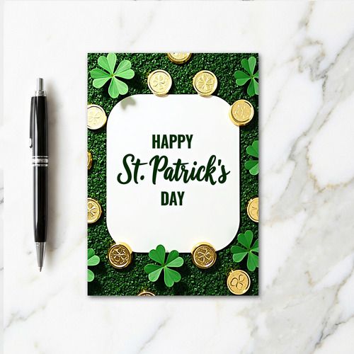 Emerald Coins St Patricks Day Card