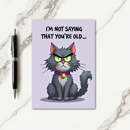 Emerald Eye Cat Birthday Card