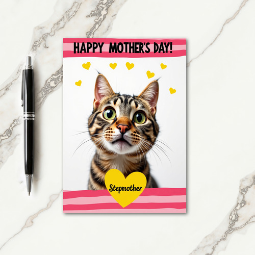 Emerald Eyed Cat Mothers Day Card