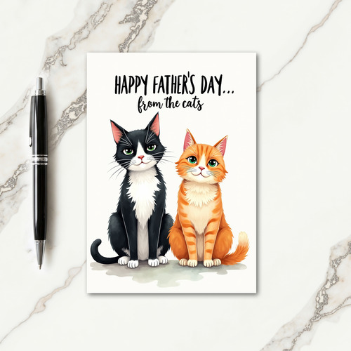 Emerald Eyed Cats Fathers Day Card