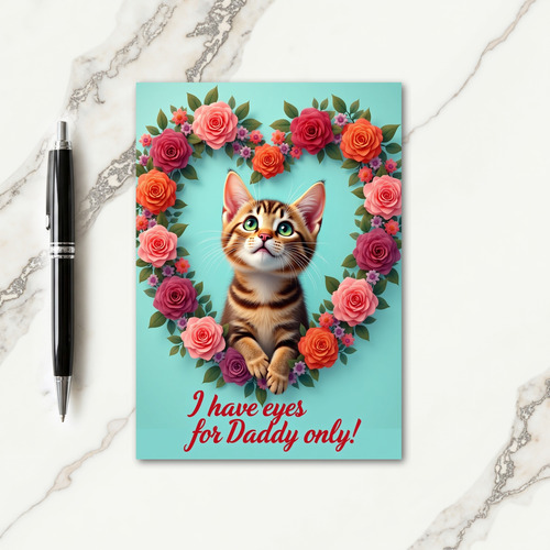 Emerald Eyed Kitten Fathers Day Card