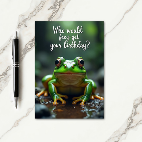 Emerald Frog Birthday Card