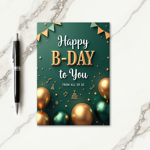 Emerald Gold Birthday Card