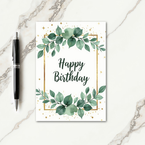 Emerald Golden Birthday Card