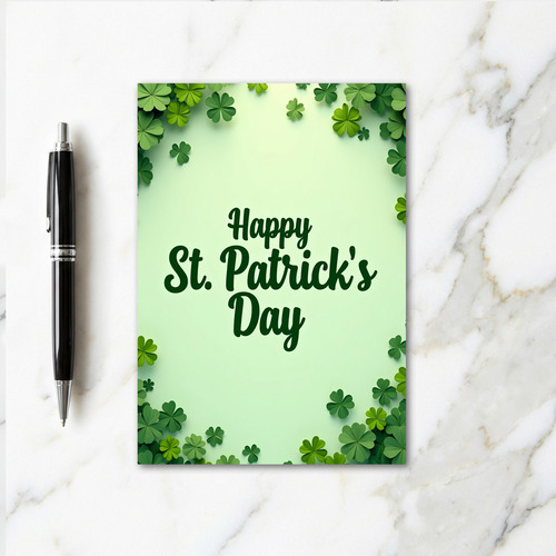 Emerald Green Clover Texture Card