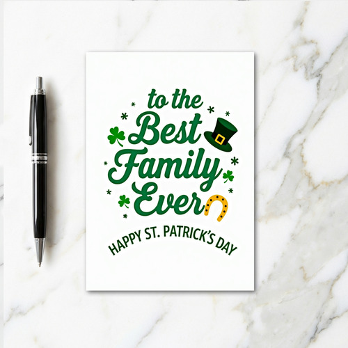 Emerald Green Family St Patricks Card