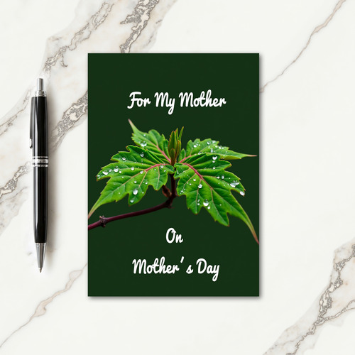 Emerald Green Mothers Day Leaf Card