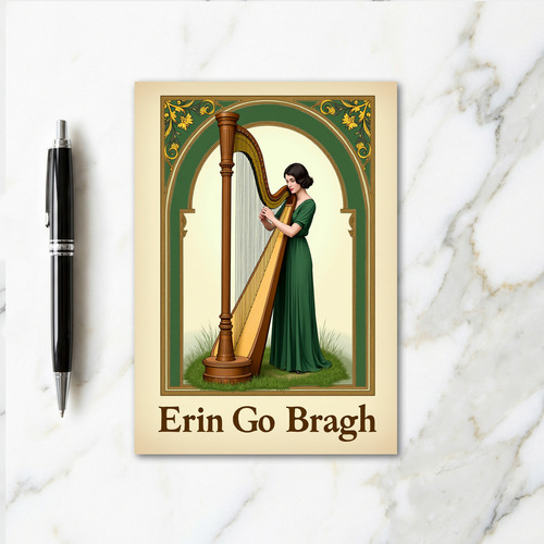 Emerald Harp Irish Pride Card