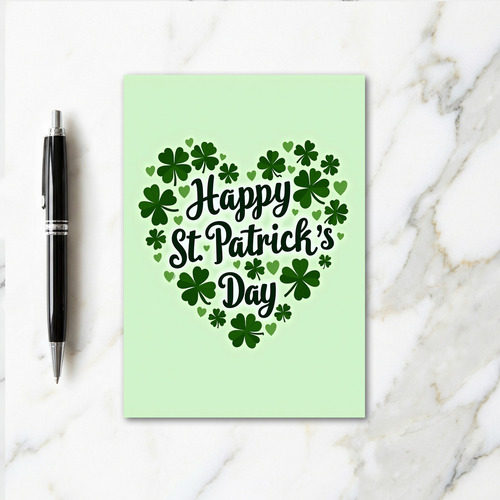 Emerald Hearts Glitter Texture Card