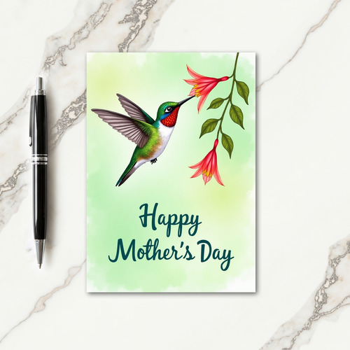 Emerald Hummingbird Mothers Day Card