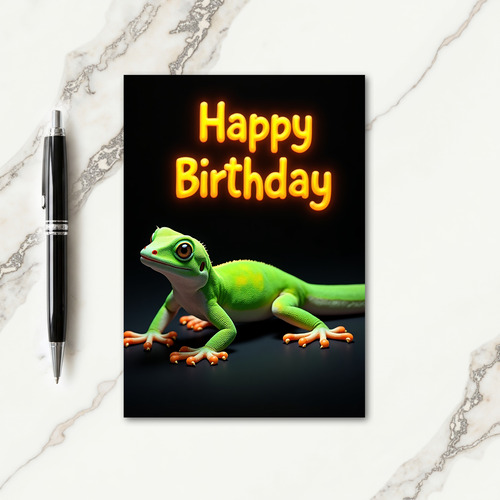 Emerald Lizard Birthday Card