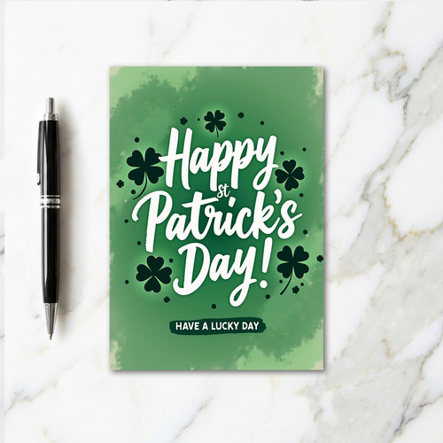 Emerald Luck Glitter Texture Card