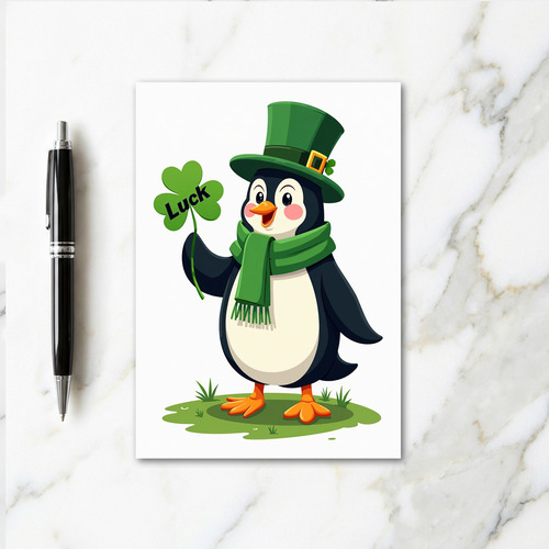 Emerald Penguin Luck Card