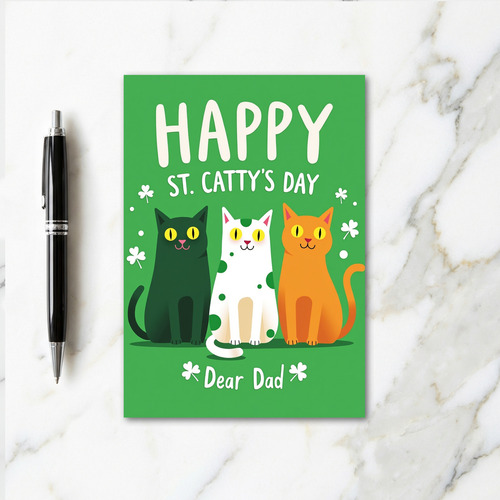 Emerald Polka Dot Cats Card
